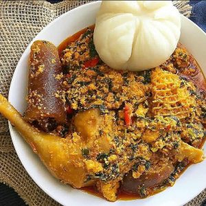 Egusi Soup with Pounded Yam